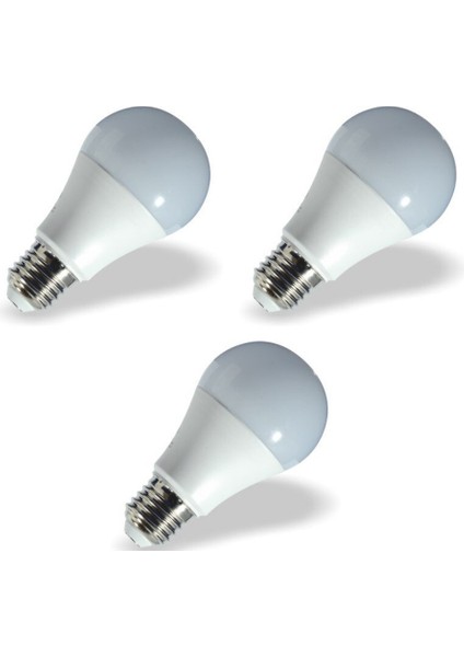 3 Adet 9,5 W - 6500K - Beyaz LED - A60 Ampul KES170