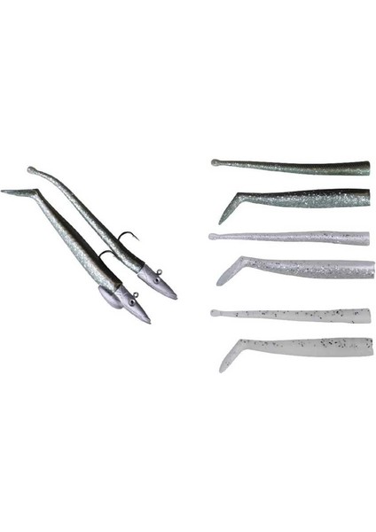 Mini Sandeel Kit 10 Adet (12+1+4+4) Sahte Balık Sandeel
