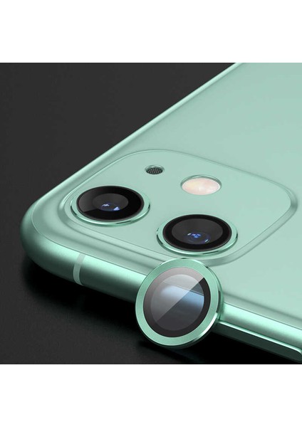 Apple iPhone 12 Uyumlu Cl - 07 Kamera Lens Koruyucu - Açık Yeşil
