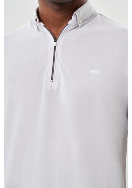 Beyaz Kısa Kol Düz Pike Polo Yaka Cepsiz Pamuk Casual Slim Fit Tişört 1011245900_600