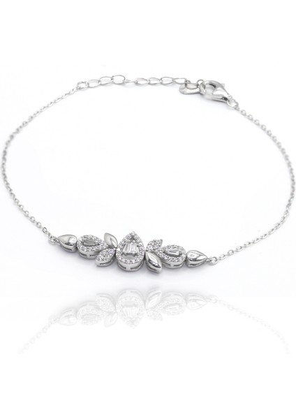 Zirkon Taşlı Damla Model 925 Ayar Gümüş Dörtlü Set 201023538