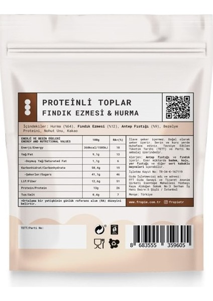 Proteinli Meyve Topları - Antep Fıstığı Kaplı & Fındık Ezmeli x 12