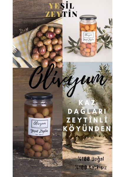 Yeşil Zeytin %100 Katksız Cam Şişe