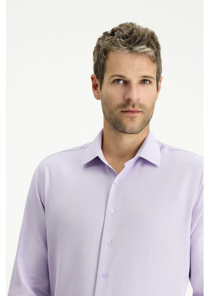 Uzun Kol Slim Fit Klasik Yaka Oxford Pamuklu Kolay Ütülenebilir Gömlek