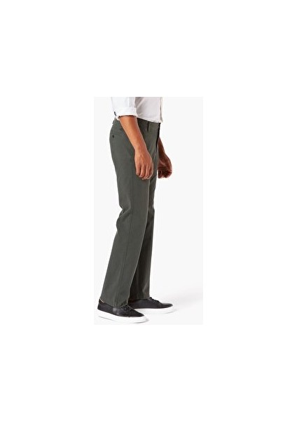 Erkek Düz Gri Smart 360FLEX Ultimate Chino Straight Pantolon