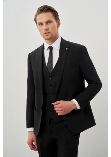 Siyah Bez Ayağı Mono Yaka Tam Astar Esnek 6 Drop Comfort Fit Takım Elbise 1001245900 modelleri