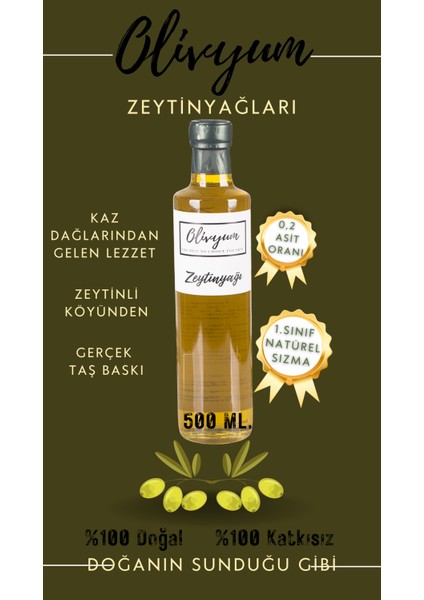 Zeytinyağ Doğal Katkısız ve Kokusuz 500 ml