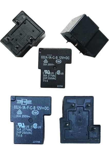 Song Chuan 832A-1A-F-C-B 12V Dc 30A Minyatür Pcb Güç Rölesi - 5 Adet
