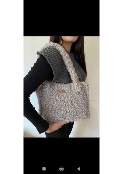 Kadın Kışlık Etrofil Bonny Örgü Totebag Omuz Çantası
