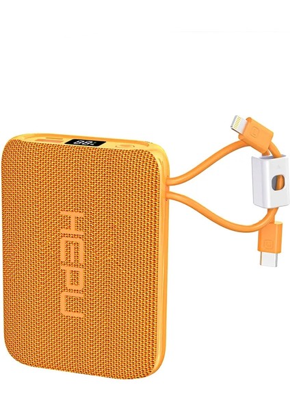 HP-235 20,000MAH 22.5W Sihirli Kablo Powerbank – Turuncu, Hızlı Şarj ve Taşınabilirlik