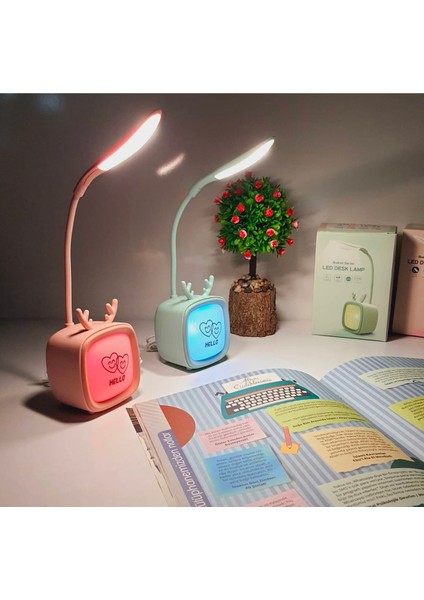 Tv Tasarımlı Kademeli Şarjlı Masa Lambası LED Gece Lambası Akrobatik