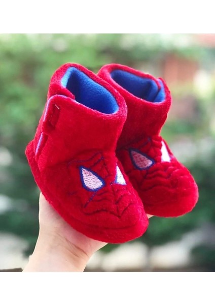 Spiderman Örümcek Adam Erkek Çocuk Kaydırmaz Taban Panduf Anaokulu Kreş Ev Ayakkabısı