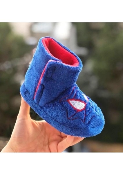 Spiderman Örümcek Adam Erkek Çocuk Kaydırmaz Taban Panduf Anaokulu Kreş Ev Ayakkabısı