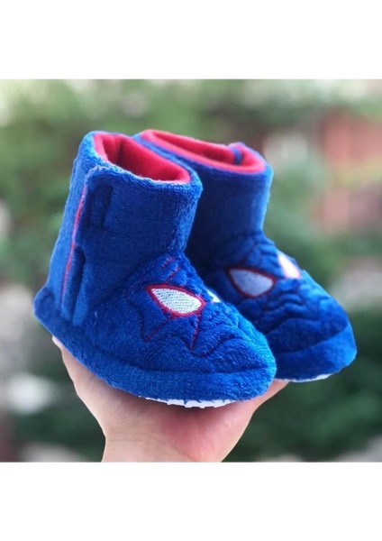 Spiderman Örümcek Adam Erkek Çocuk Kaydırmaz Taban Panduf Anaokulu Kreş Ev Ayakkabısı