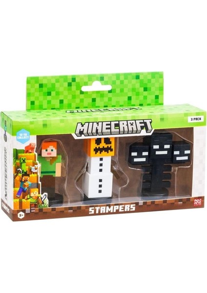 Minecraft 3D Stamper 3'lü Figür Paketi Set 3 Resmi Lisanslı