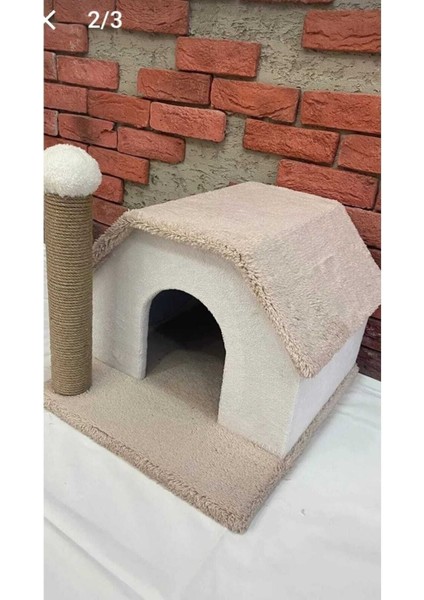 Tek Katlı Kedi Evi Tırmalamalı