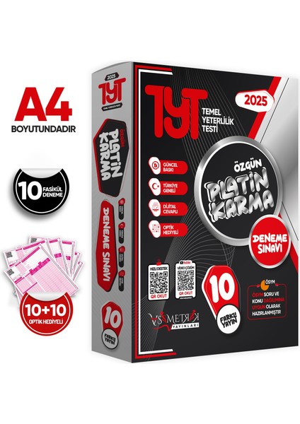 2025 TYT Platin Karma Yayın Türkiye Geneli Dijital Çözümlü 10'lu Paket Deneme