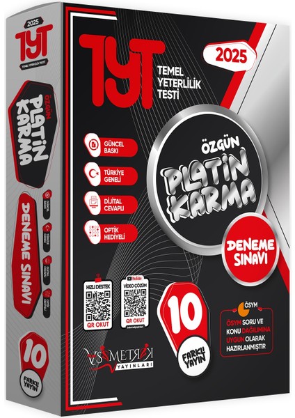 2025 TYT Platin Karma Yayın Türkiye Geneli Dijital Çözümlü 10'lu Paket Deneme fiyatları