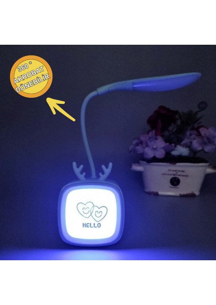 Tv Tasarımlı Kademeli Şarjlı Masa Lambası LED Gece Lambası Akrobatik