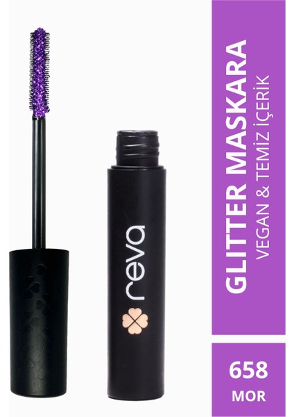 Purple Length & Definition Glitter Mascara-Mor Uzatan & Belirginleştiren Simli Maskara 658