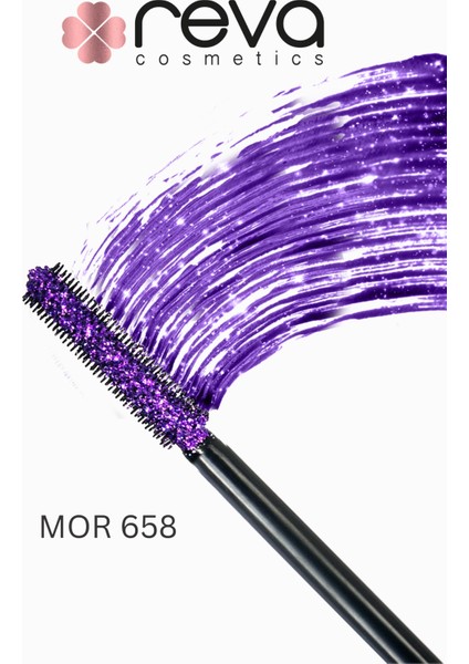 Purple Length & Definition Glitter Mascara-Mor Uzatan & Belirginleştiren Simli Maskara 658