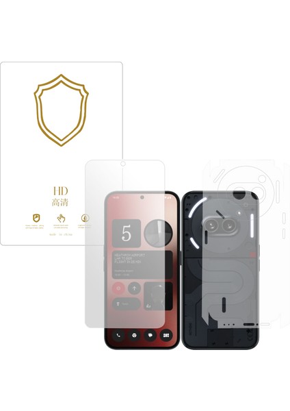Nothing Phone 2A ile Uyumlu Full Tpu Ön Arka ve Yan 360 Nano Koruma- EKM116