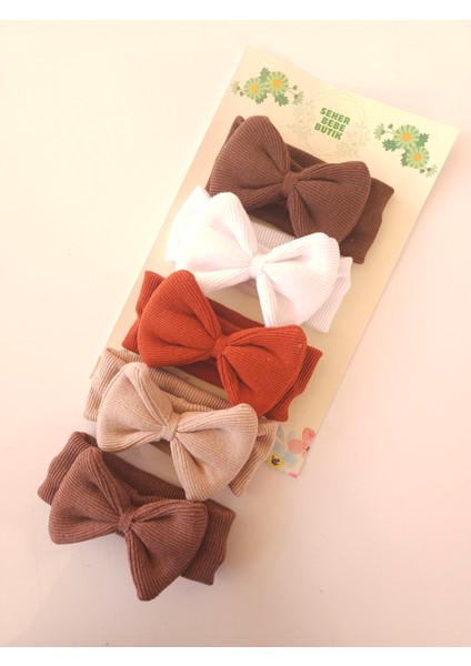 Kız Bebek & Çocuk Fiyonklu Bandana 5'li Set