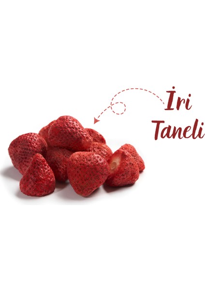 Iskilip Dondurularak Kurutulmuş Çilek - Çilek Kuru Meyve Cipsi - Frezee Dried Strawberry - 18 gr