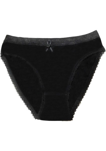Şahinler Kadın Için Dantel Kenarlı Siyah Renk Bikini Külot B223