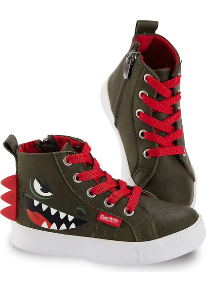 Dinozor Erkek Çocuk Haki Sneakers Spor Ayakkabı