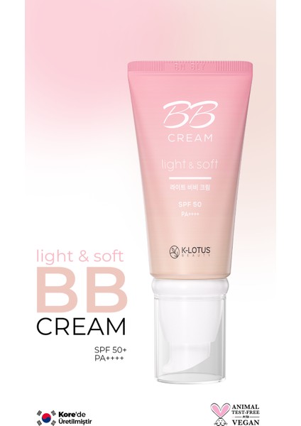 K-Lotus Beauty Light & Soft İnce Yapılı Hafif Kapatıcı BB Krem Spf 50 Pa+++ 45 ml