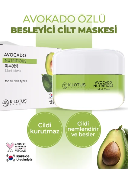 K-Lotus Beauty Avokao Besleyici Çamur Maskesi