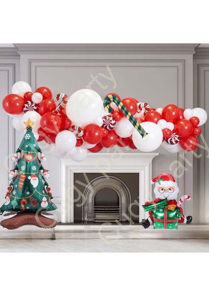 Yılbaşı Noel Çam Ağacı Noel Baba Konseptli Yeni Yıl Parti Kutlama Seti