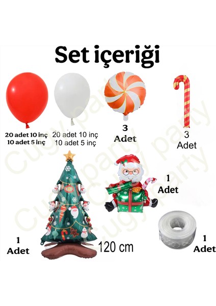 Yılbaşı Noel Çam Ağacı Noel Baba Konseptli Yeni Yıl Parti Kutlama Seti fiyatları