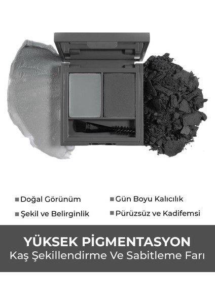 Kaş Farı Gri - Kaş Şekillendirme ve Sabitleme Farı - Perfect Fix Brow Palette True 704 Gray