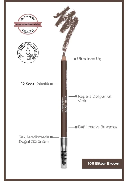 Alix Avien Fırçalı Kaş Kalemi - Eyebrow Expert Powder 106 Bitter Brown