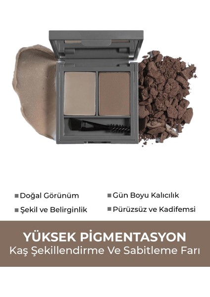 Perfect Fix Brow Palette Deep Brown - Kaş Şekillendirme ve Sabitleme Farı - Kaş Farı 703 Koyu Kahve