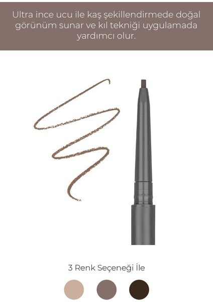 Kaş Kalemi Retractable Eyebrow Pencil 02 Light Brown