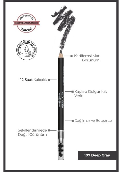 Fırçalı Kaş Kalemi - Eyebrow Expert Powder 107 Deep Gray