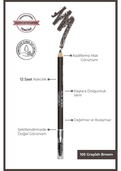 Fırçalı Kaş Kalemi - Eyebrow Expert Powder 105 Grayish Brown