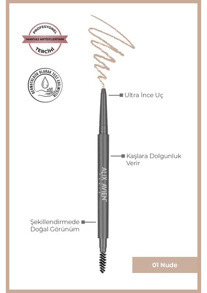 Kaş Kalemi Retractable Eyebrow Pencil 01 Nude