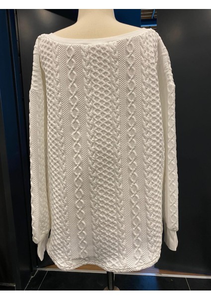 Beyaz Kayık Yaka Sweatshirt fiyatları