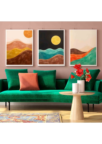 Matisse - Boho - Art Deco - Soyut - Doğa ( 3 Lü Çerçevesiz ) Poster - Afiş - Tablo KR2C00891/
