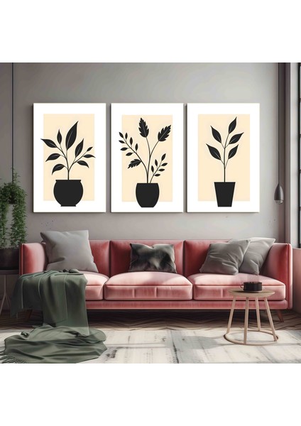 Matisse - Boho - Art Deco - Soyut - Doğa ( 3 Lü Çerçevesiz ) Poster - Afiş - Tablo KR2C00922/