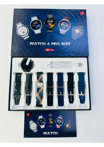 8 Kordonlu Oval Akıllı Saat Watch 4 Pro Akıllı Saat Tam Set