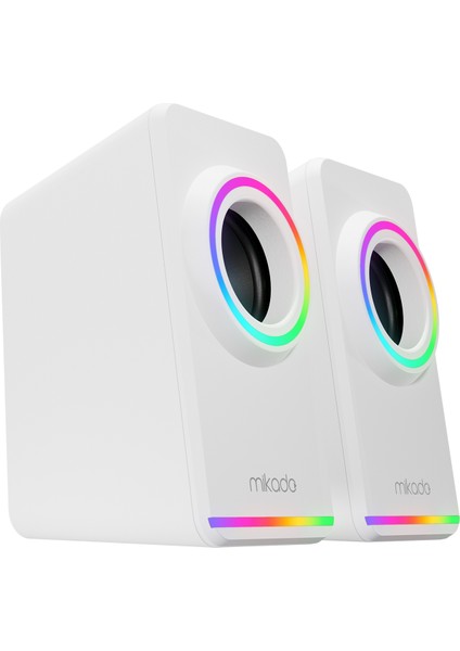 MD-182 2.0 3W*2 Beyaz Rgb Aydınlatmalı USB + 3.5mm USB 5V Speaker Hoparlör fırsatları