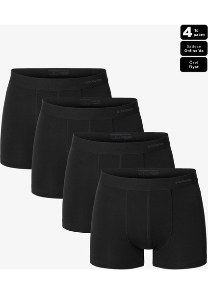 Erkek Boxer 4lü Paket Daily Comfort 9690 - Siyah