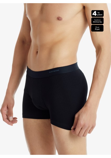 Erkek Boxer 4lü Paket Daily Comfort 9690 - Siyah modelleri