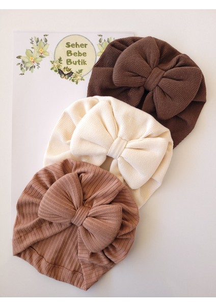 Kız Bebek Renkli Kaşkorse Bone 3'lü Set