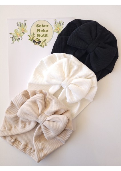 Kız Bebek Renkli Kaşkorse Bone 3'lü Set